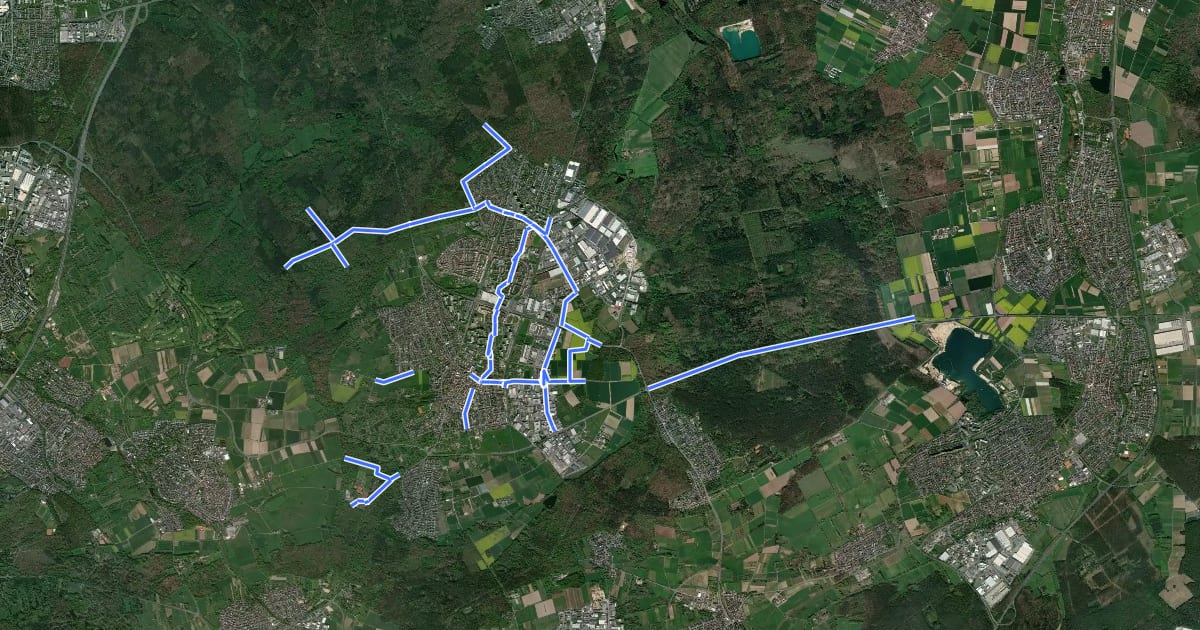 Маршрут Radnetz Dietzenbach на спутниковом снимке