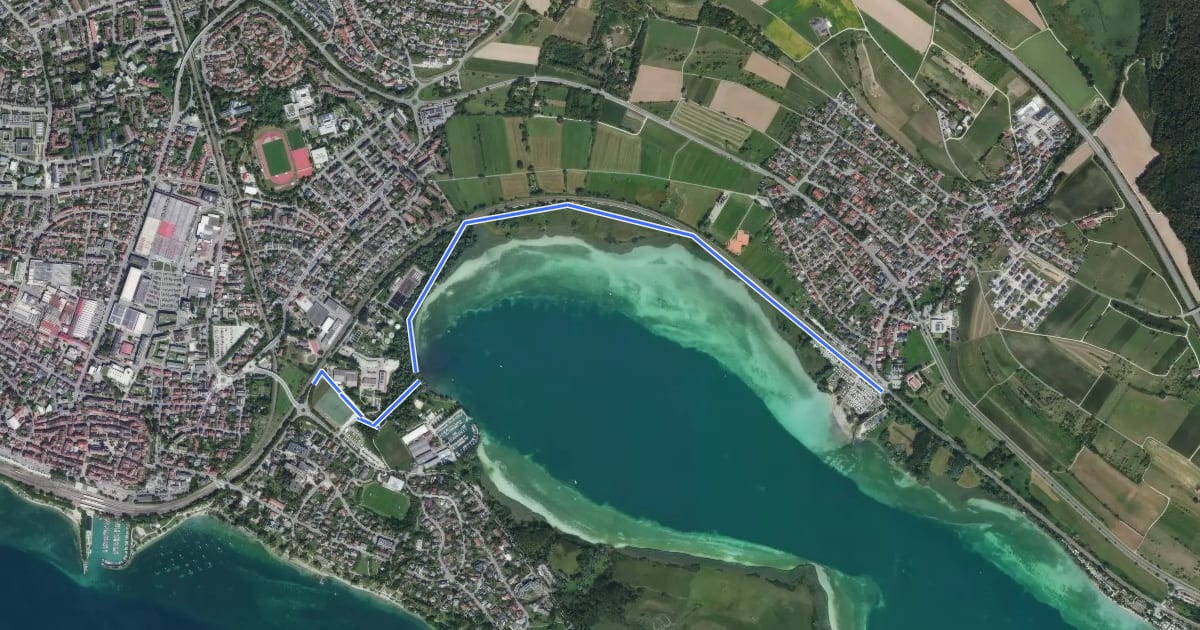 Маршрут Radolfzell Schiesshüttenweg - Markelfingen Bahnhof на спутниковом снимке