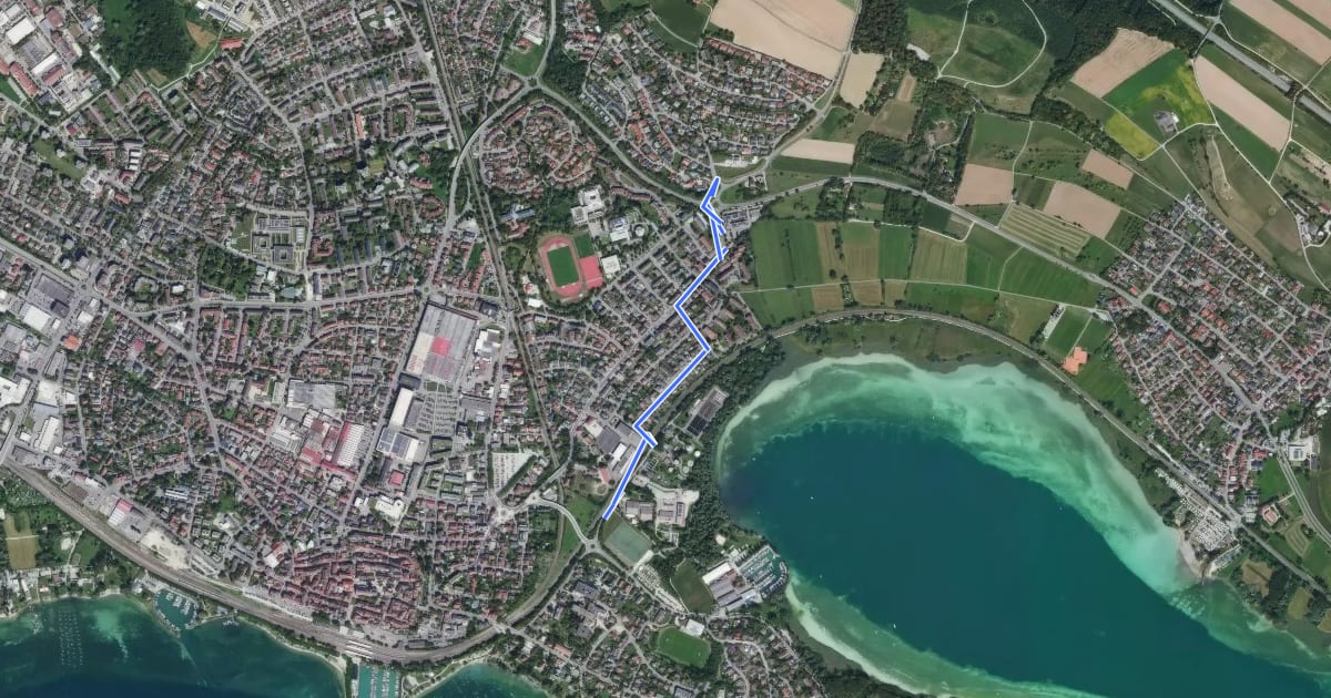 Маршрут Radolfzell Weinburg - Radolfzell Schiesshüttenweg на спутниковом снимке