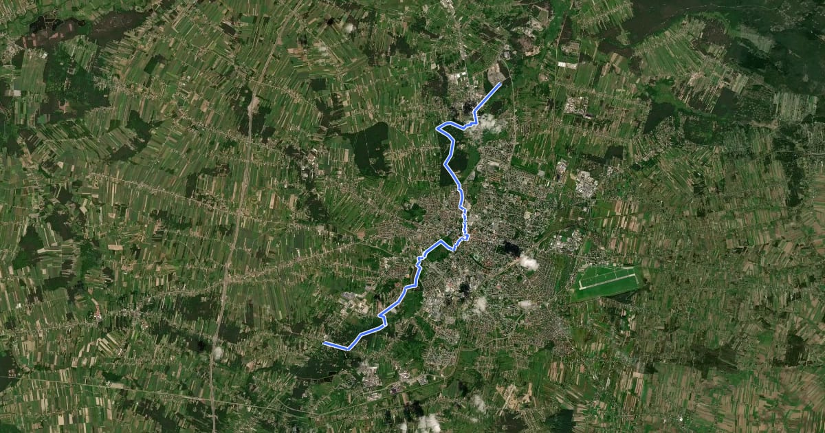 Маршрут Radom Pruszaków MPK - Radom Firlej Cmentarz на спутниковом снимке