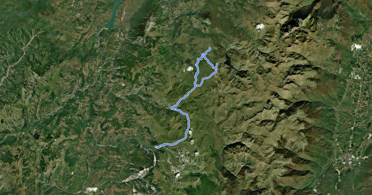 Маршрут Radomirë - Shishtavec на спутниковом снимке