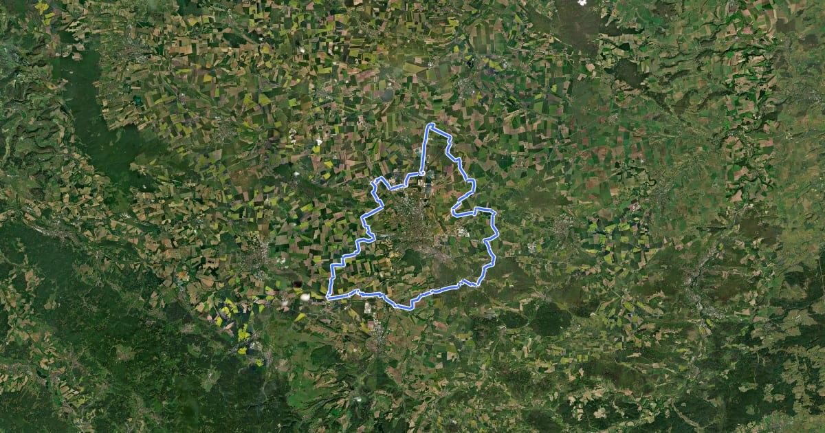 Маршрут Radring Erfurt на спутниковом снимке
