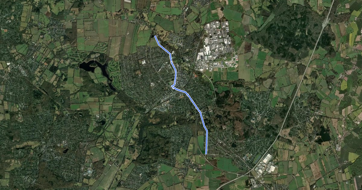 Маршрут Radroute A3 Ahrensburger Redder <=> Bünningstedter Straße на спутниковом снимке