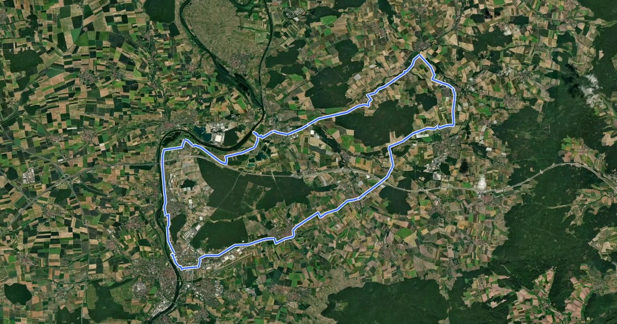 Маршрут Radroute Gartenland-Tour на спутниковом снимке
