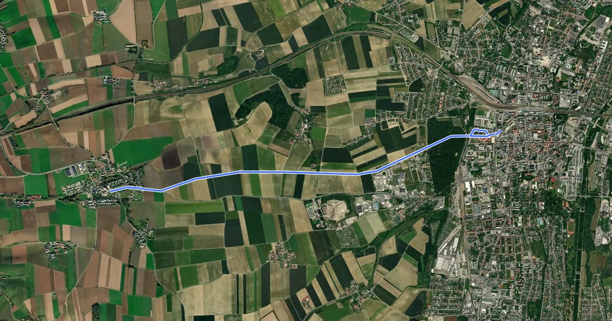 Маршрут Radroute Gerersdorf на спутниковом снимке