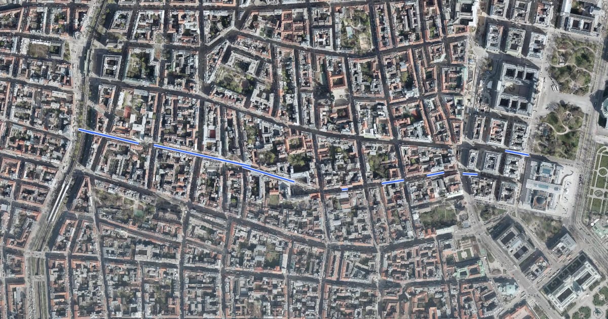 Маршрут Radroute Pfeilgasse - Zeltgasse на спутниковом снимке