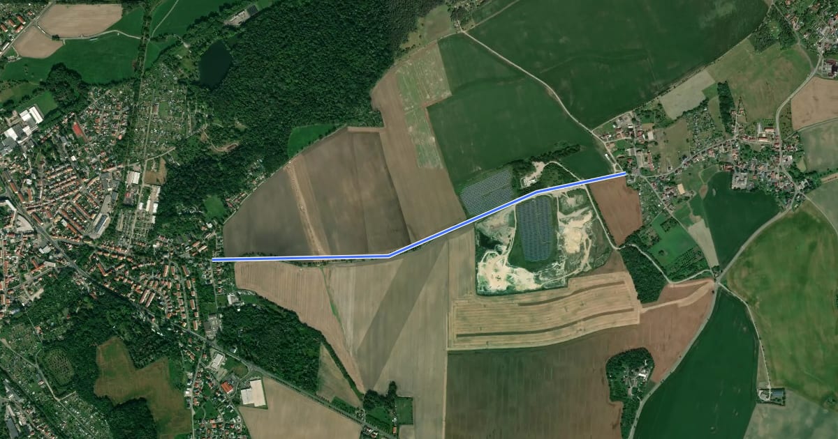 Маршрут Radroute R4a im Altenburger Land на спутниковом снимке