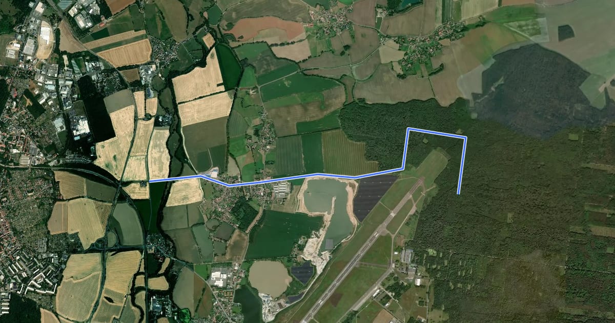 Маршрут Radroute RD im Altenburger Land на спутниковом снимке