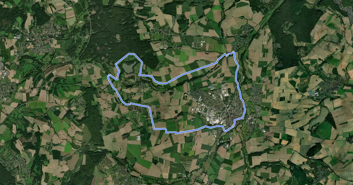 Маршрут Radroute Steinheim 1 Norderteich Tour на спутниковом снимке