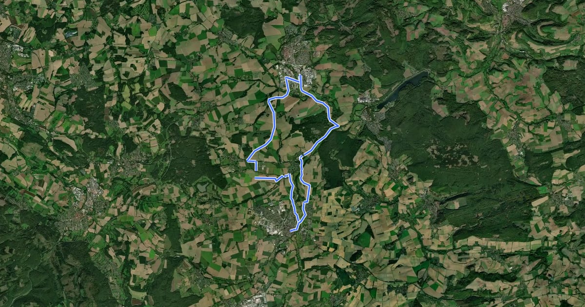 Маршрут Radroute Steinheim 10 Alte Bahnlinie Tour на спутниковом снимке
