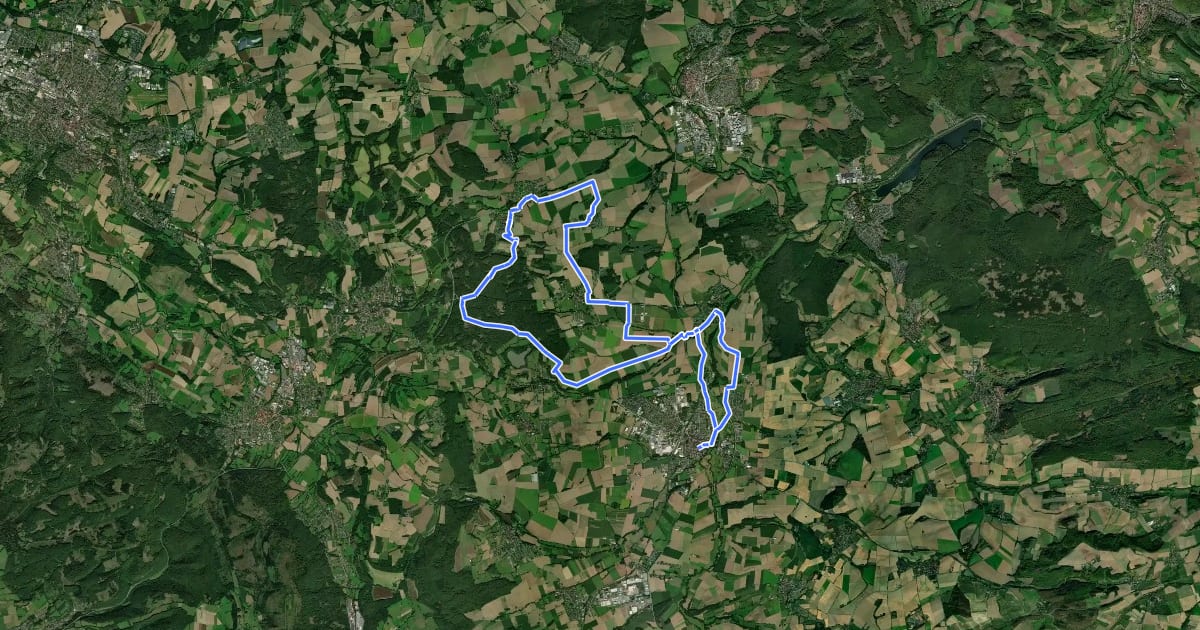 Маршрут Radroute Steinheim 11 Lippe Tour на спутниковом снимке