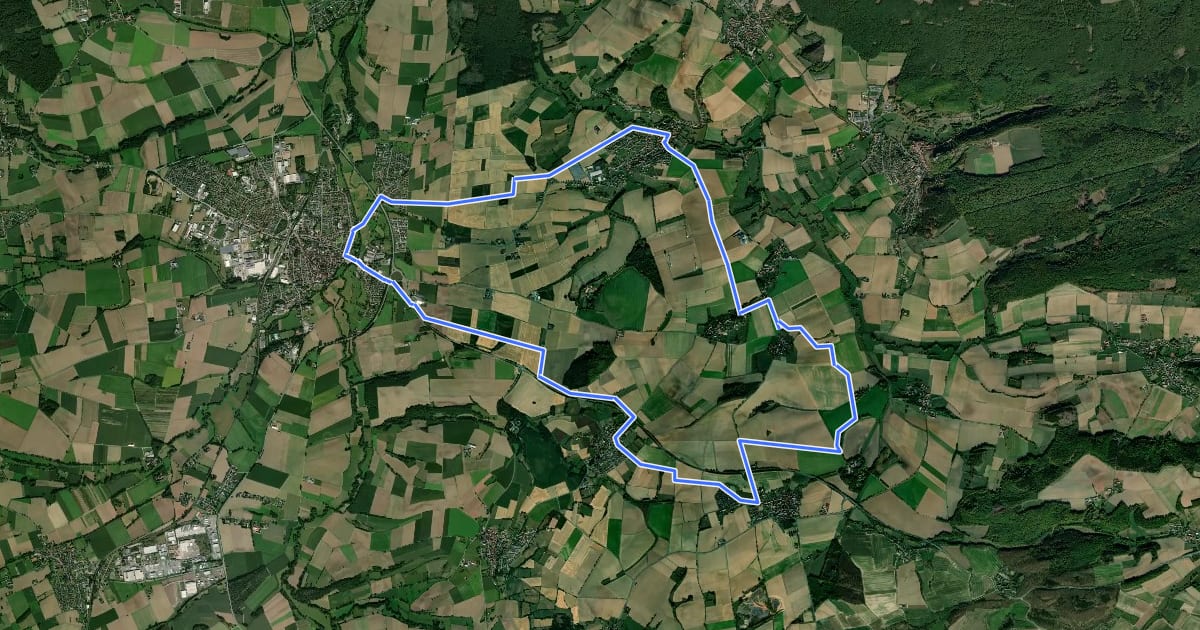 Маршрут Radroute Steinheim 2 Grevenburg Tour на спутниковом снимке