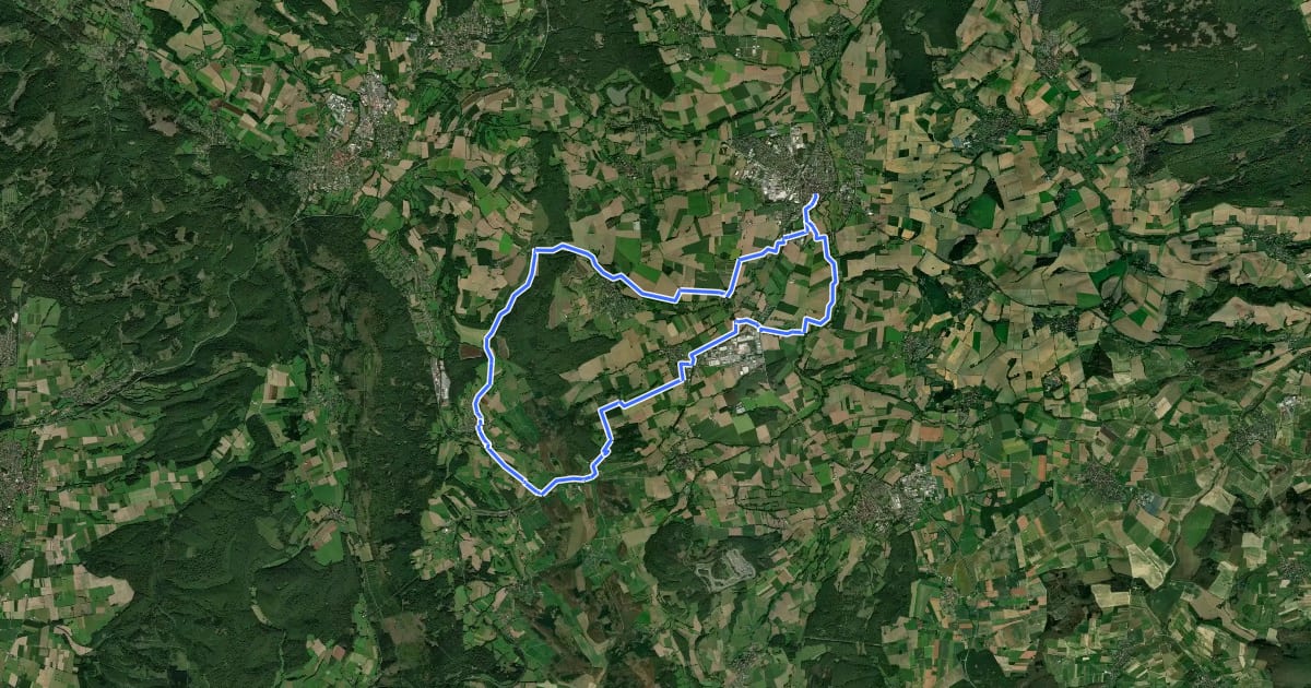 Маршрут Radroute Steinheim 3 Graf Metternich Brunnen Tour на спутниковом снимке