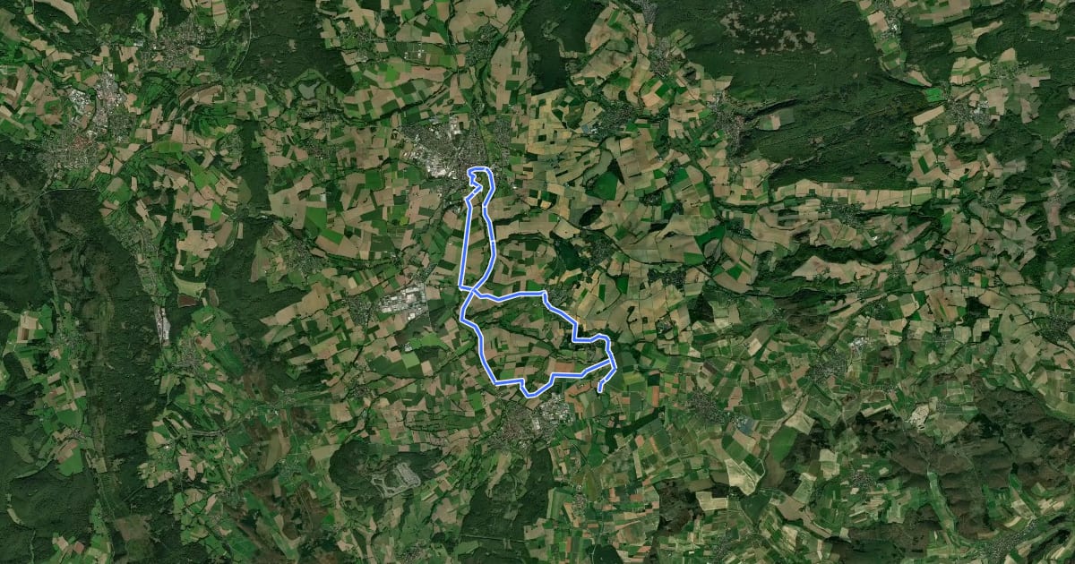 Маршрут Radroute Steinheim 4 Externbrock Tour на спутниковом снимке