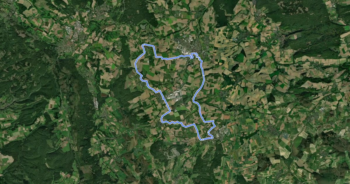 Маршрут Radroute Steinheim 5 Kultur Route на спутниковом снимке
