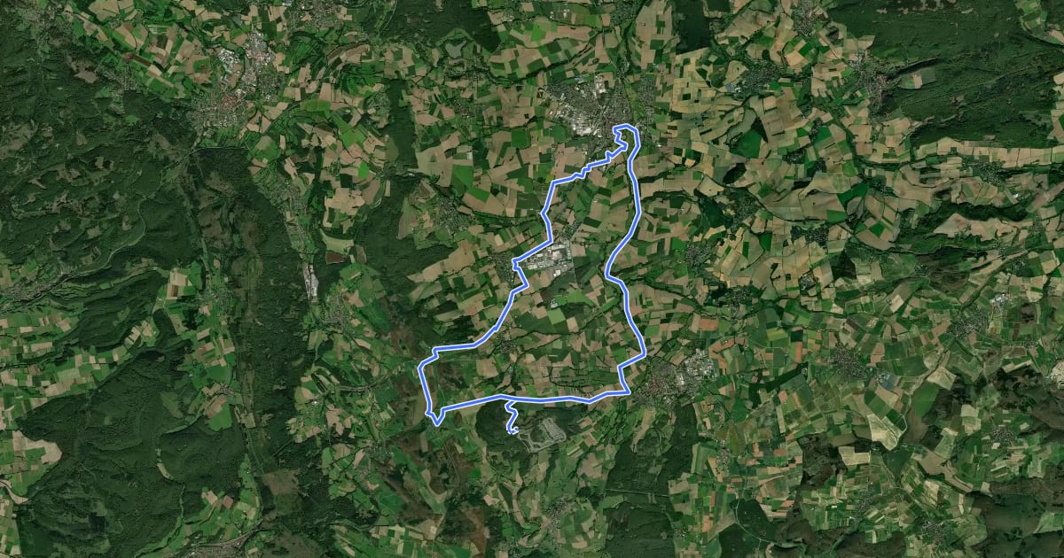 Маршрут Radroute Steinheim 7 Telegraphen Tour на спутниковом снимке