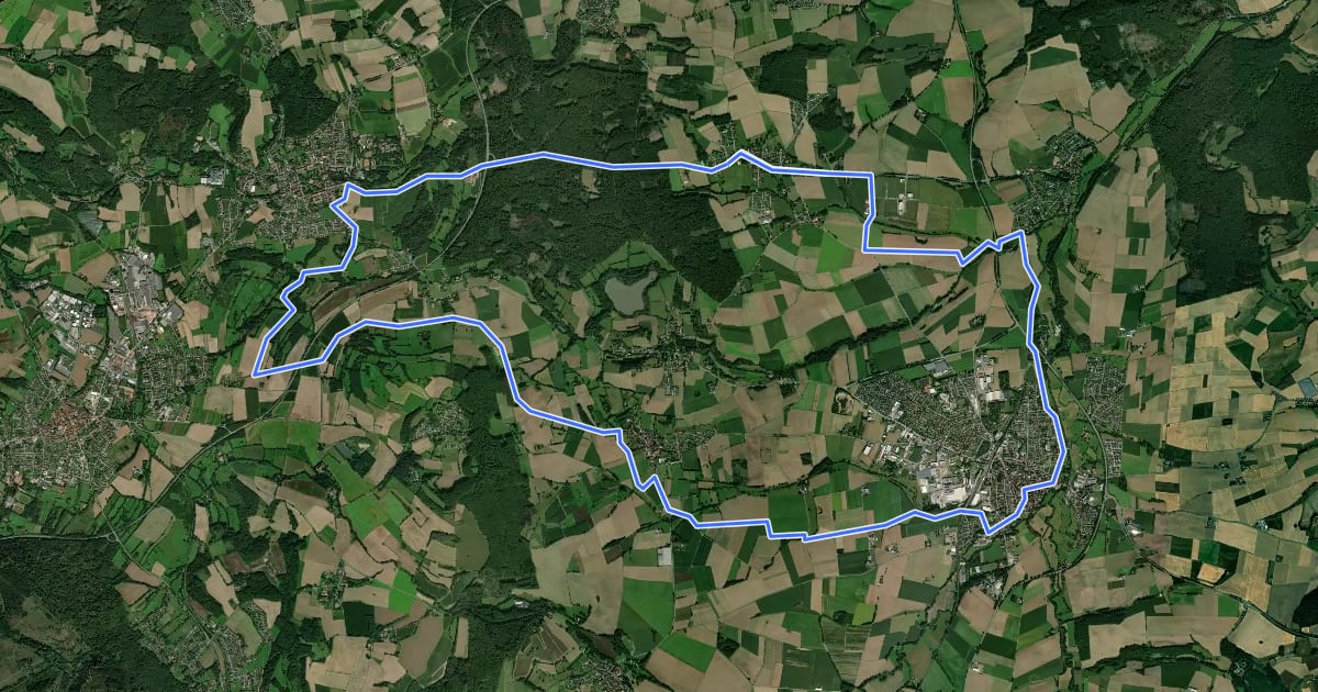 Маршрут Radroute Steinheim 8 Moorstich Tour на спутниковом снимке