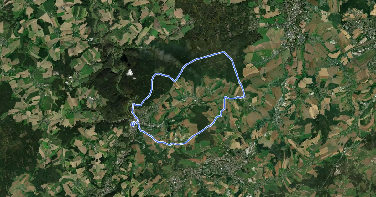 Маршрут Radrouten im Landkreis Greiz 6 на спутниковом снимке