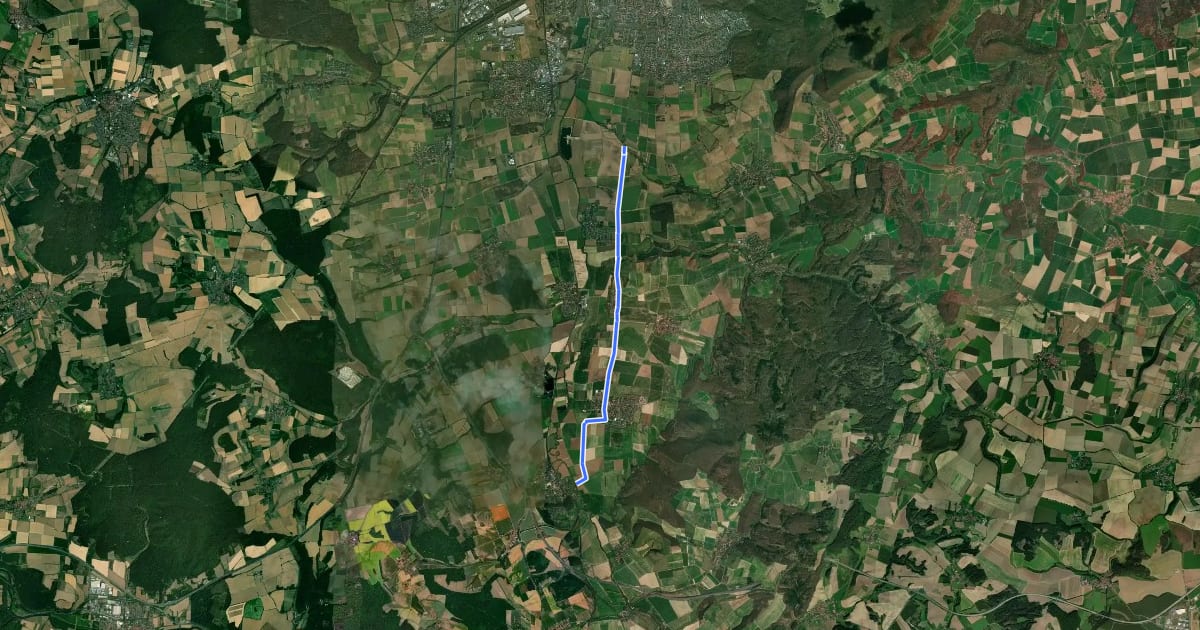 Маршрут Radroutennetz Landkreis GÖ R10 на спутниковом снимке