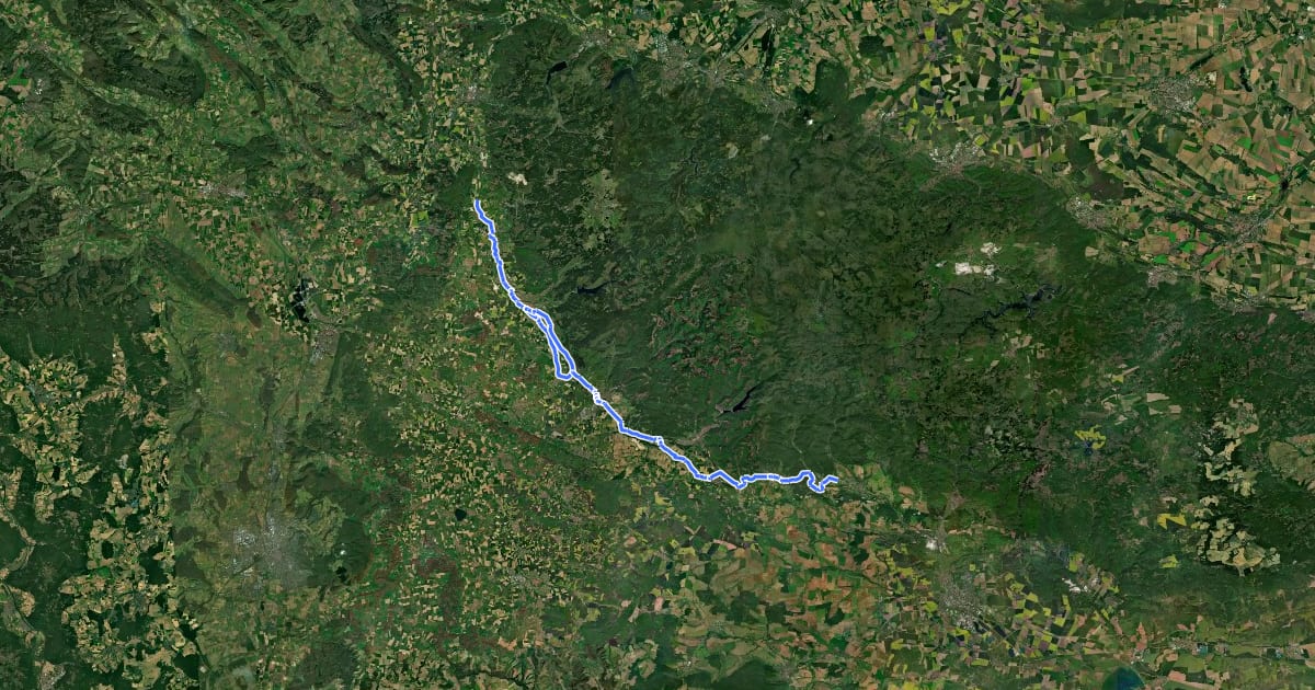 Маршрут Radroutennetz Landkreis GÖ R101 на спутниковом снимке