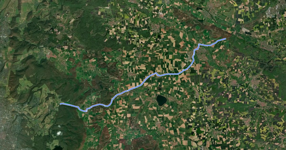 Маршрут Radroutennetz Landkreis GÖ R15 на спутниковом снимке