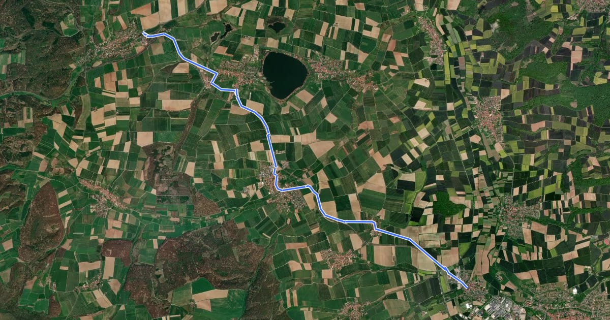 Маршрут Radroutennetz Landkreis GÖ R17 на спутниковом снимке