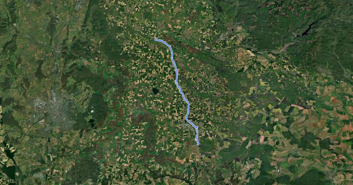 Маршрут Radroutennetz Landkreis GÖ R19 на спутниковом снимке