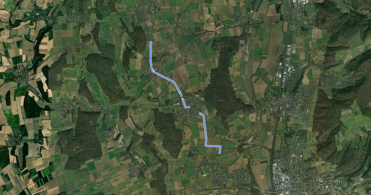 Маршрут Radroutennetz Landkreis GÖ R2 на спутниковом снимке