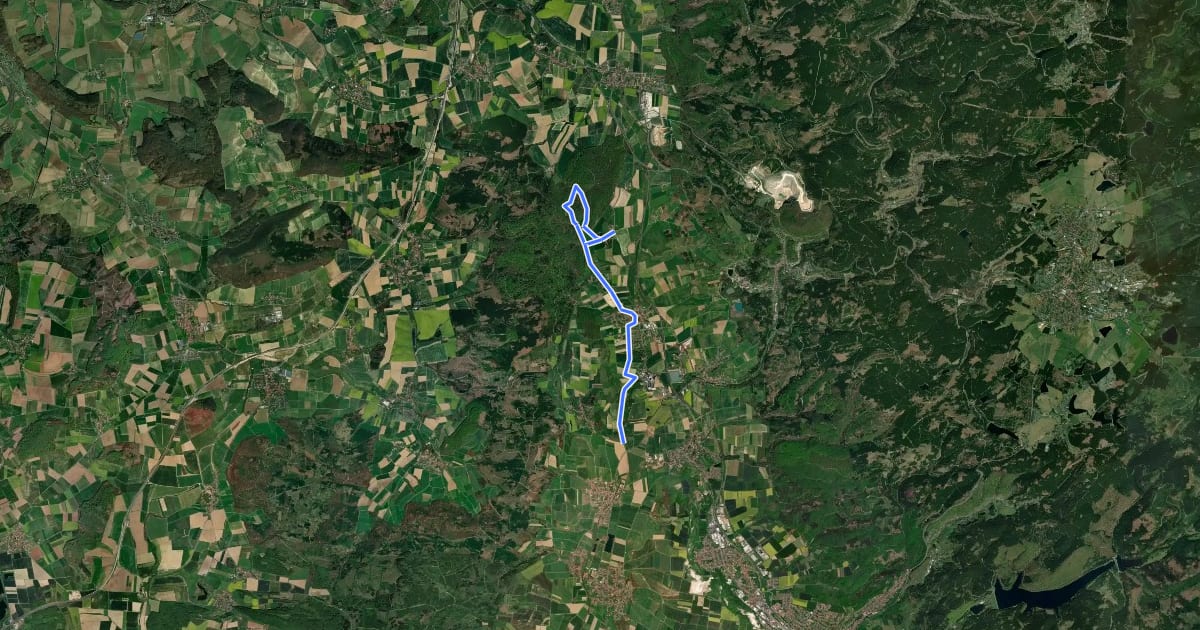Маршрут Radroutennetz Landkreis GÖ V101 на спутниковом снимке