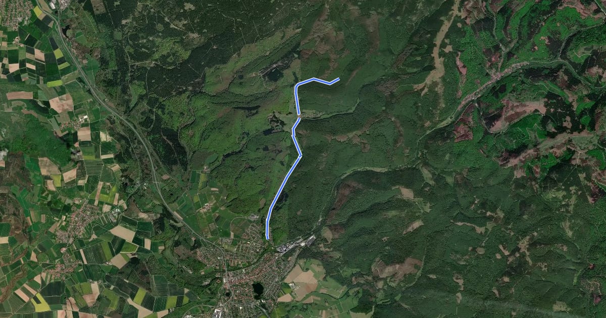 Маршрут Radroutennetz Landkreis GÖ V116 на спутниковом снимке