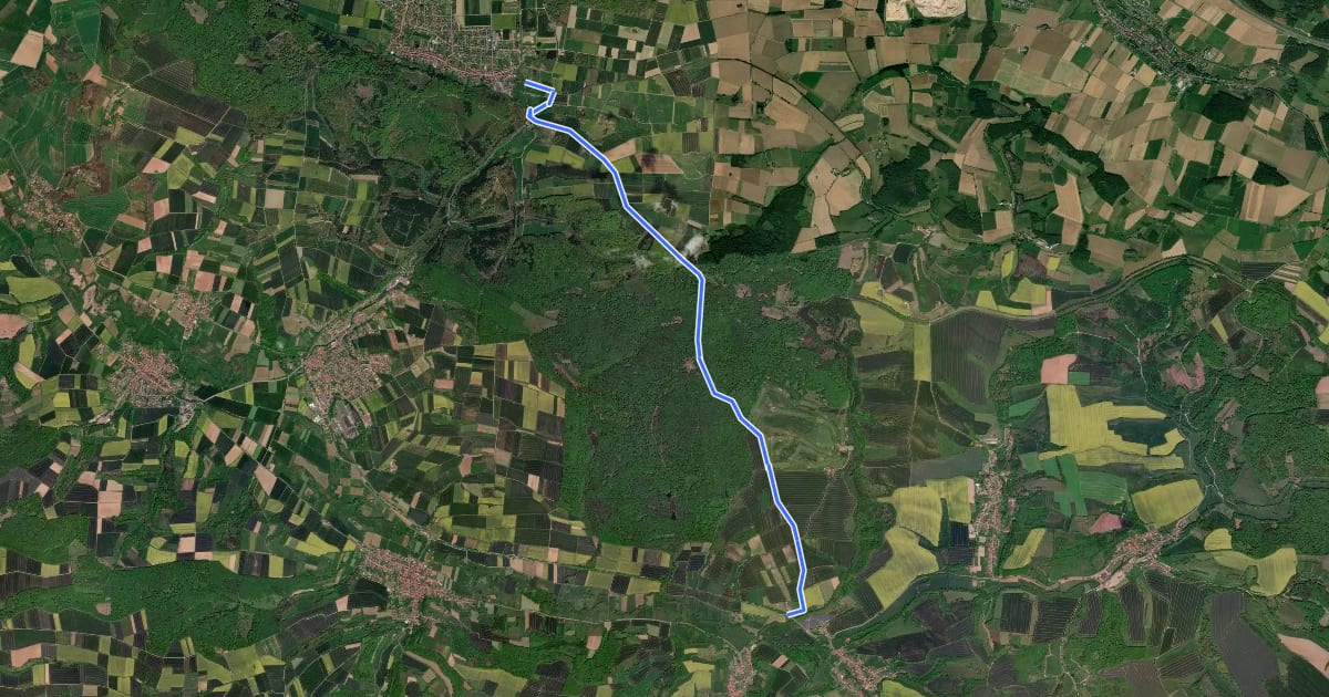 Маршрут Radroutennetz Landkreis GÖ V118 на спутниковом снимке