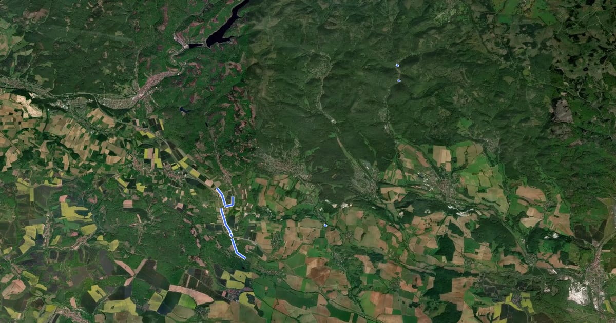 Маршрут Radroutennetz Landkreis GÖ V126 на спутниковом снимке