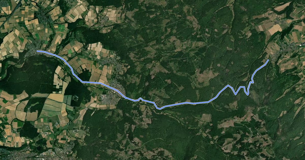 Маршрут Radroutennetz Landkreis GÖ V26 на спутниковом снимке