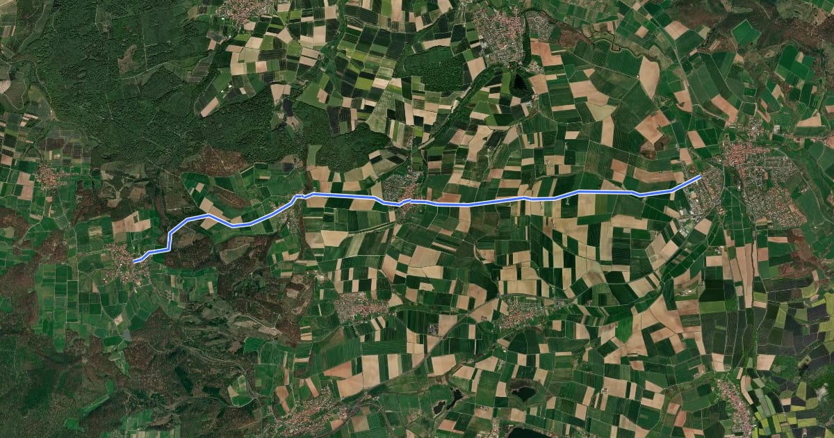 Маршрут Radroutennetz Landkreis GÖ V55 на спутниковом снимке