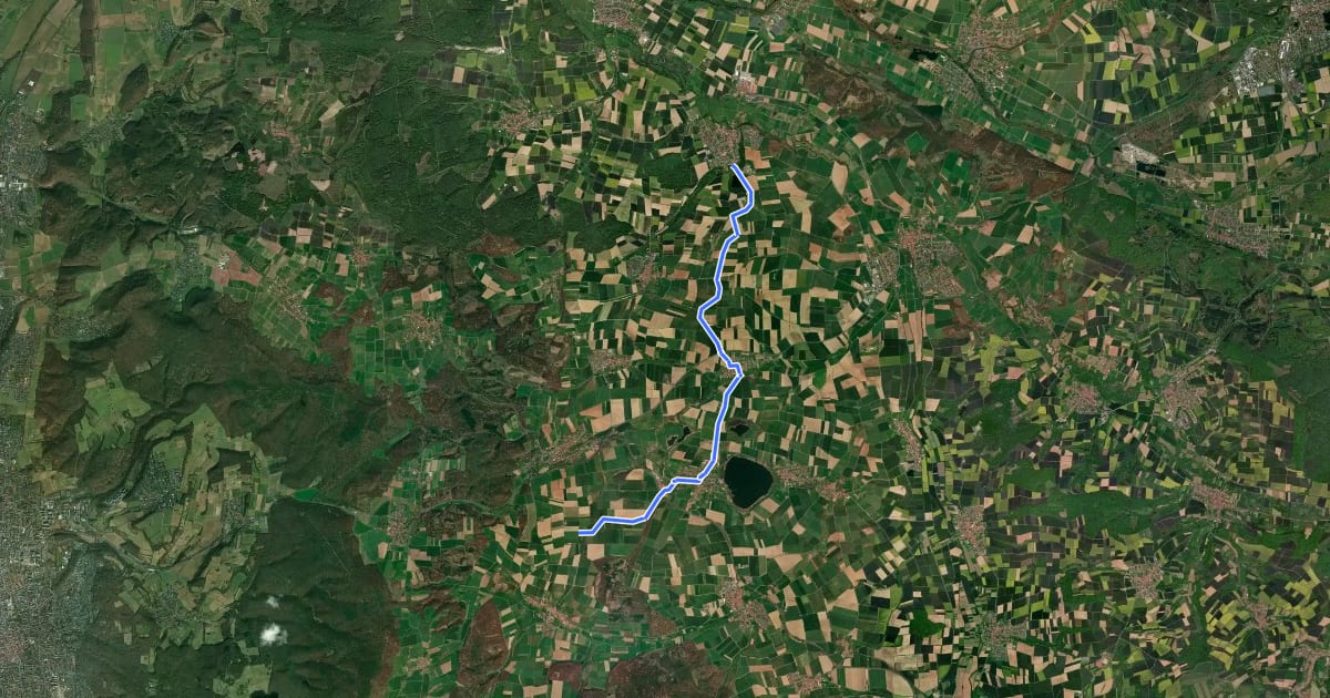 Маршрут Radroutennetz Landkreis GÖ V57 на спутниковом снимке