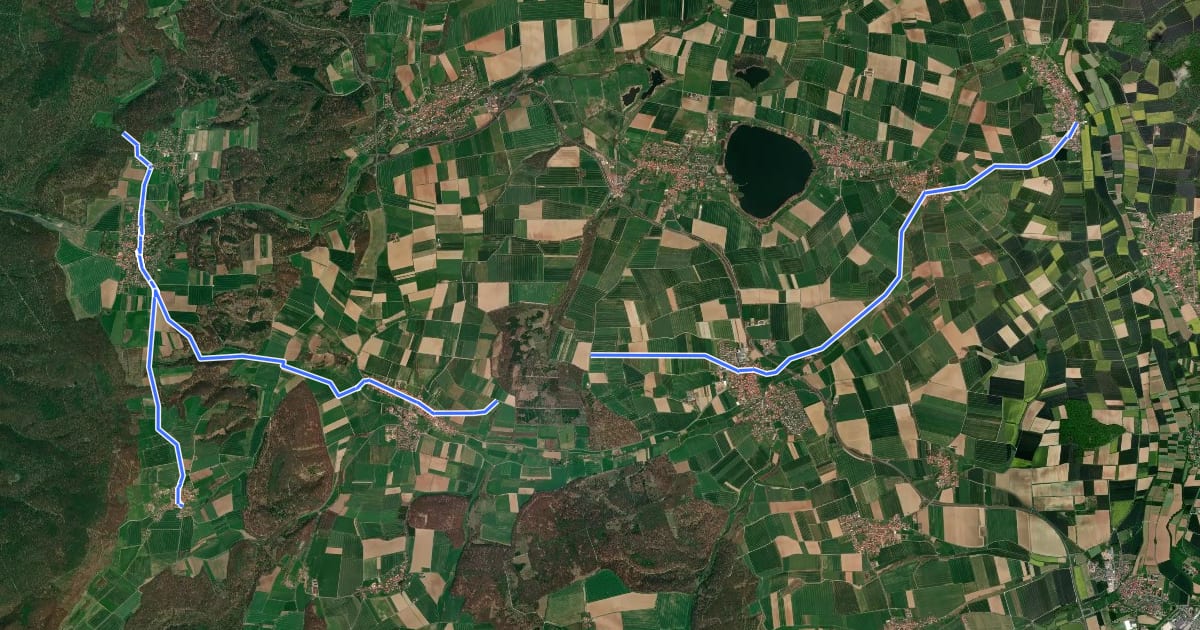 Маршрут Radroutennetz Landkreis GÖ V58 на спутниковом снимке