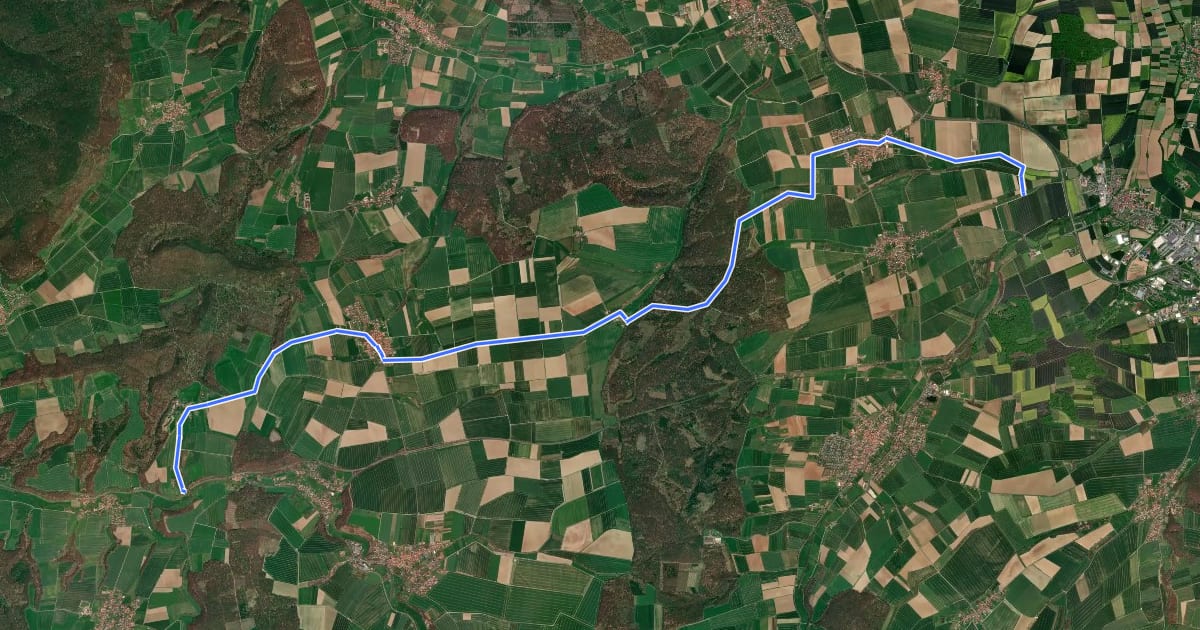 Маршрут Radroutennetz Landkreis GÖ V65 на спутниковом снимке
