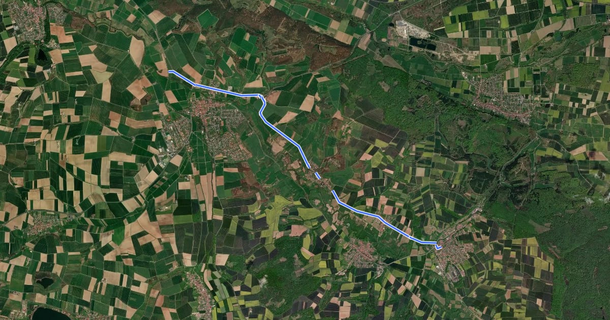 Маршрут Radroutennetz Landkreis GÖ V79 на спутниковом снимке