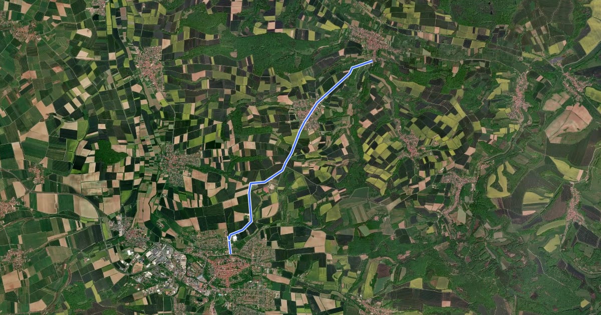 Маршрут Radroutennetz Landkreis GÖ V80 на спутниковом снимке