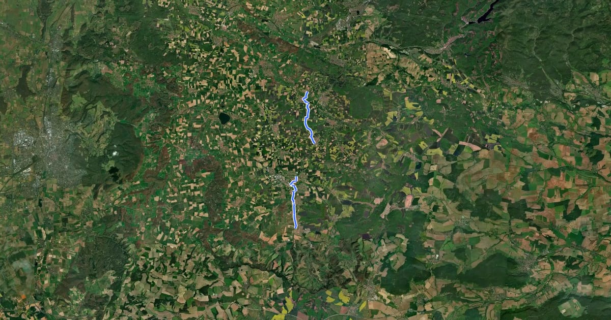 Маршрут Radroutennetz Landkreis GÖ V81 на спутниковом снимке