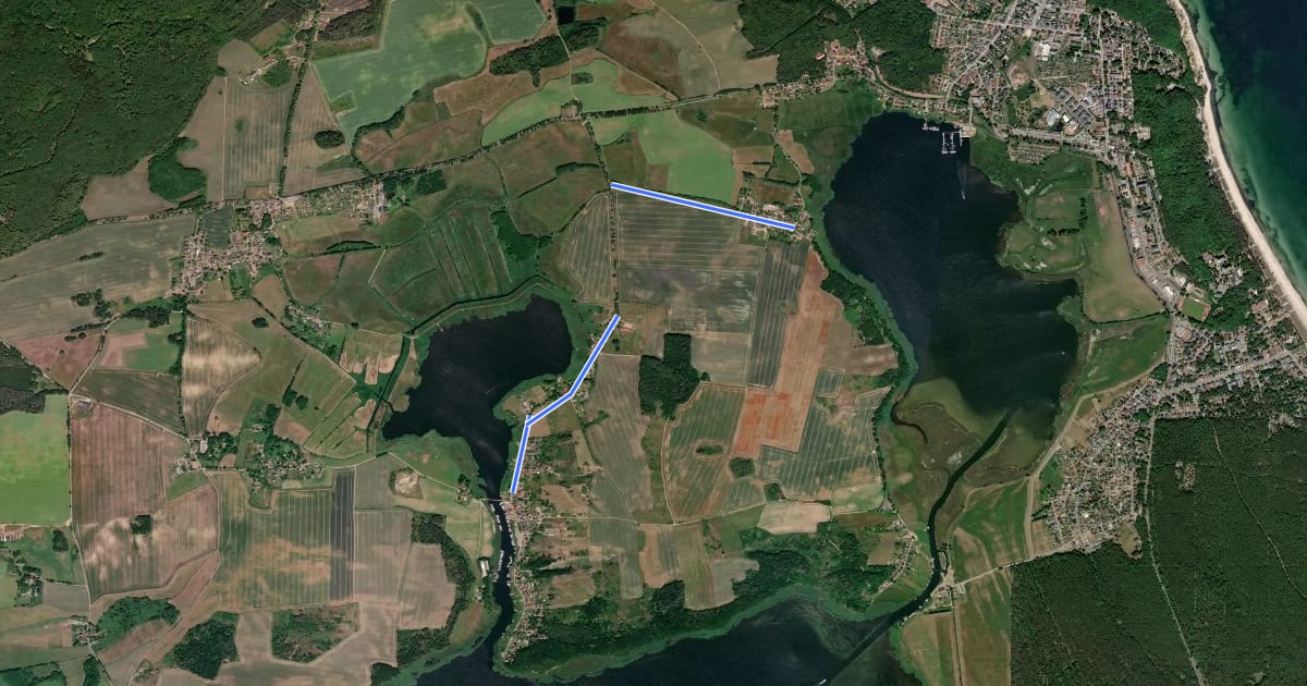 Маршрут Radroutennetz Landkreis Vorpommern-Rügen на спутниковом снимке