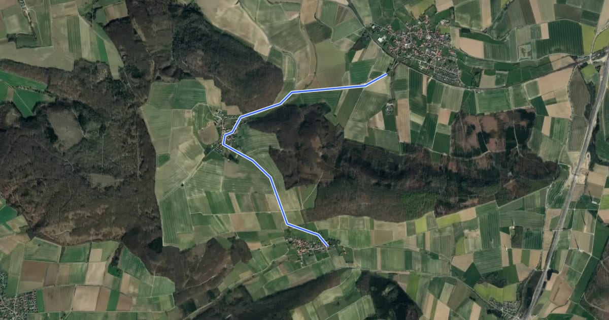 Маршрут Radroutennetz NOM (09) - Wiershausen на спутниковом снимке
