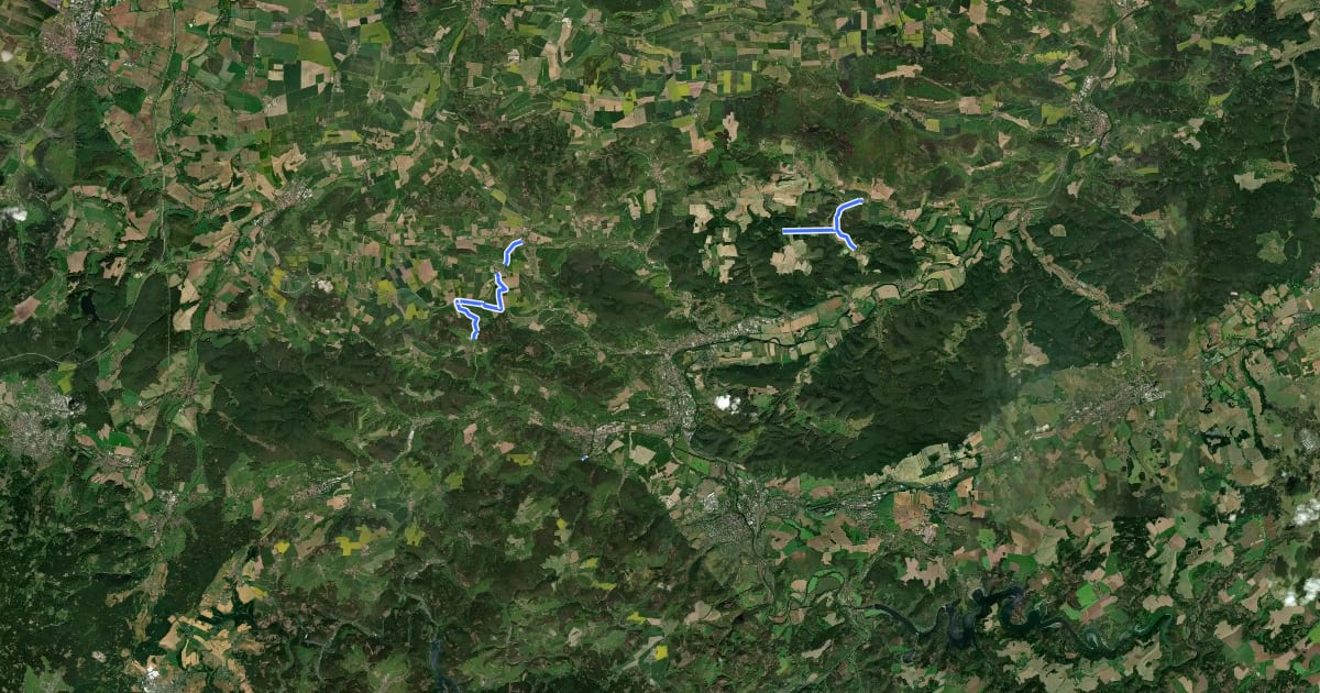 Маршрут Radroutennetz Saalfeld Rudolstadt на спутниковом снимке