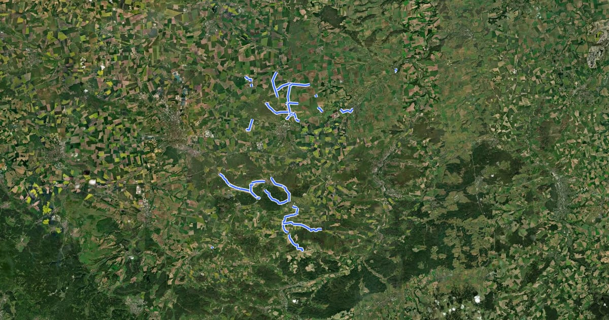 Маршрут Radroutennetz Weimar / Weimarer Land на спутниковом снимке