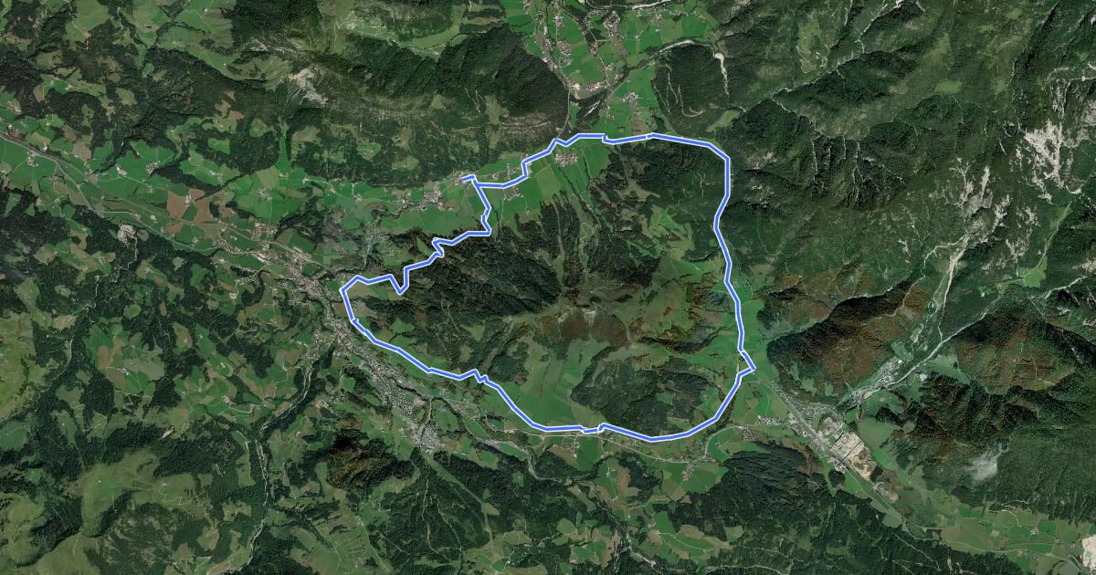 Маршрут Radrunde Buchensteinwand на спутниковом снимке