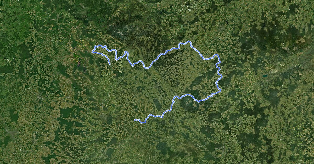 Маршрут Radrunde Oberfranken на спутниковом снимке