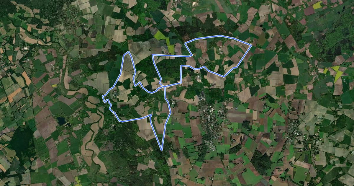 Маршрут Radrundwanderweg на спутниковом снимке