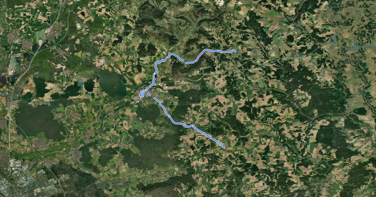 Маршрут Radrundwanderweg BA13 на спутниковом снимке
