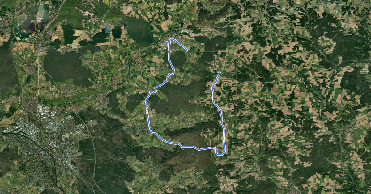 Маршрут Radrundwanderweg BA9 на спутниковом снимке