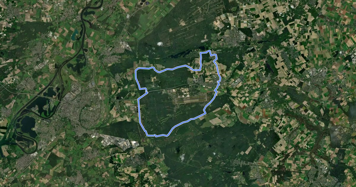 Маршрут Radrundwanderweg Niederkrüchten на спутниковом снимке